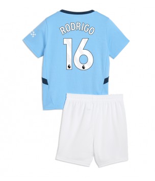 Billiga Manchester City Rodri Hernandez #16 Hemmatröja Barn 2024-25 Kortärmad (+ Korta byxor)